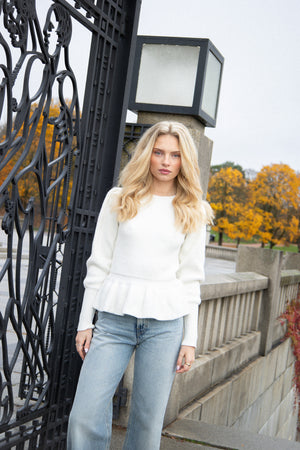 Ribbed Peplum Sweater