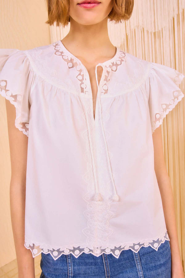 Effie Flutter Sleeve Top