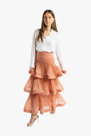 Tiered Pleated Skirt