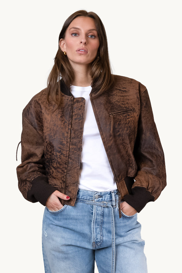 Leather Bomber Jacket