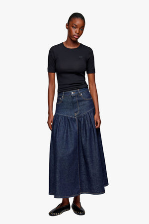 Stretch Denim Long Skirt