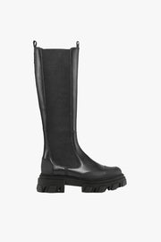 Cleated High Chelsea Boot Black Stitch