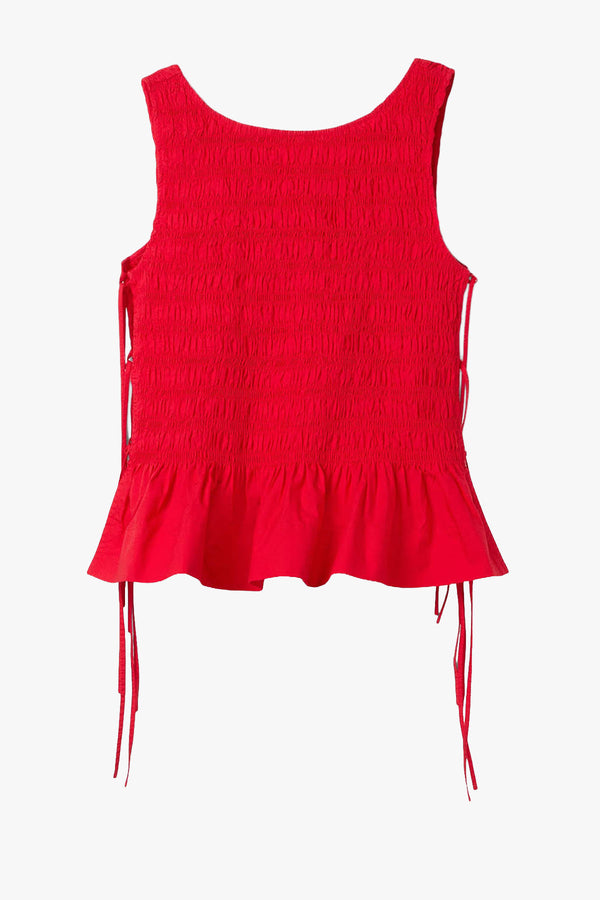 Cotton Poplin Smock Tie String Top