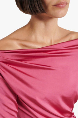 Off-Shoulder Draped Gown
