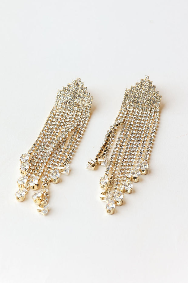 Drop Earrings Gold Diamonds