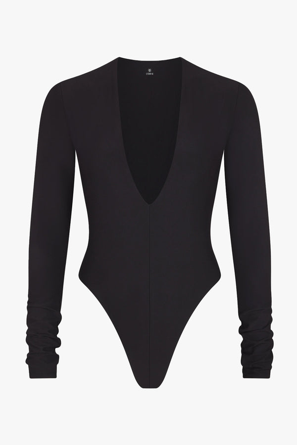 Long Sleeve Deep V Bodysuit
