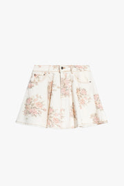 Print Denim Mini Skirt