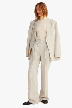 Wide Leg Pleated Trousers