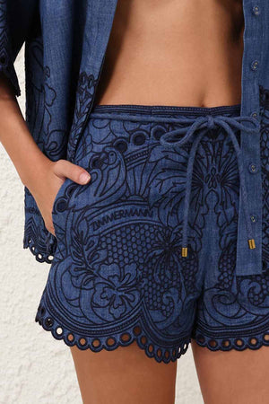 Coco Embroidered Denim Short