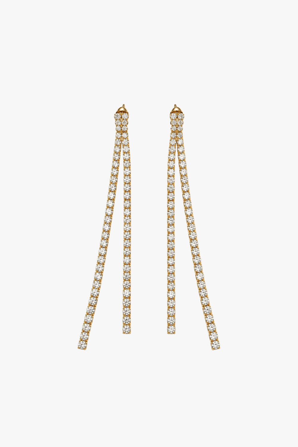 Gold Rhinestone Drop Earrings