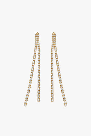 Gold Rhinestone Drop Earrings