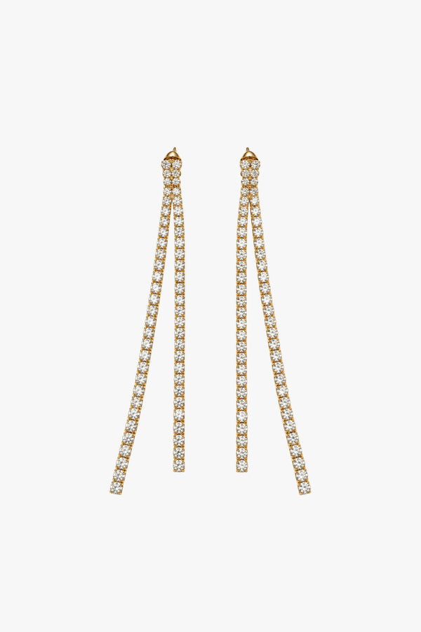 Gold Rhinestone Drop Earrings