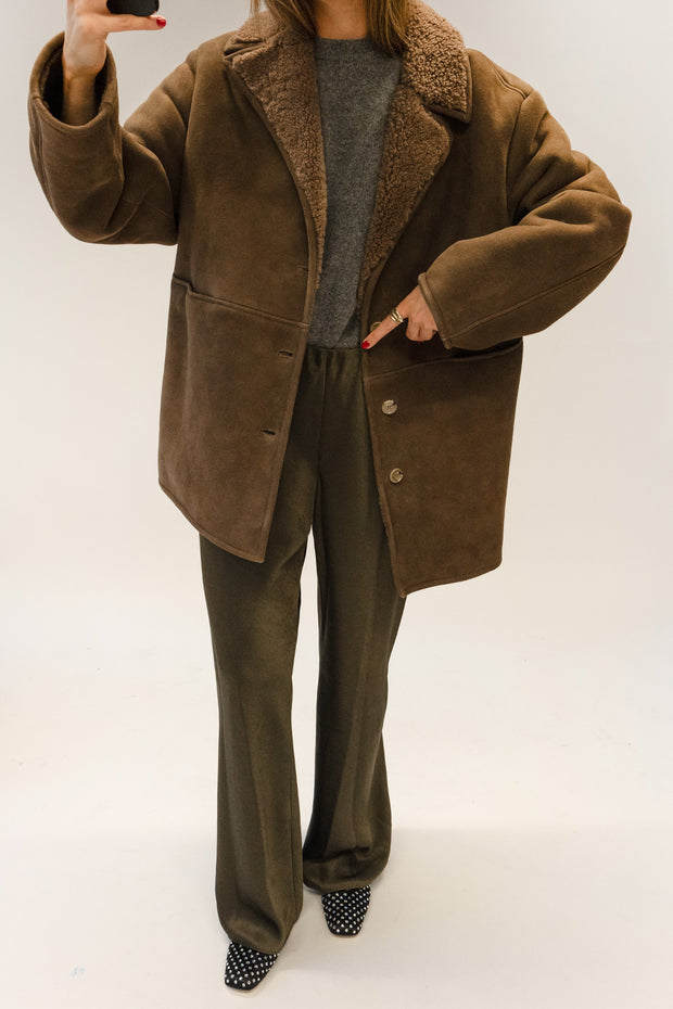 Cirebo Suede Shearling Coat