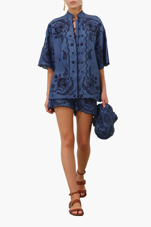 Aster Embroidered Denim Shirt