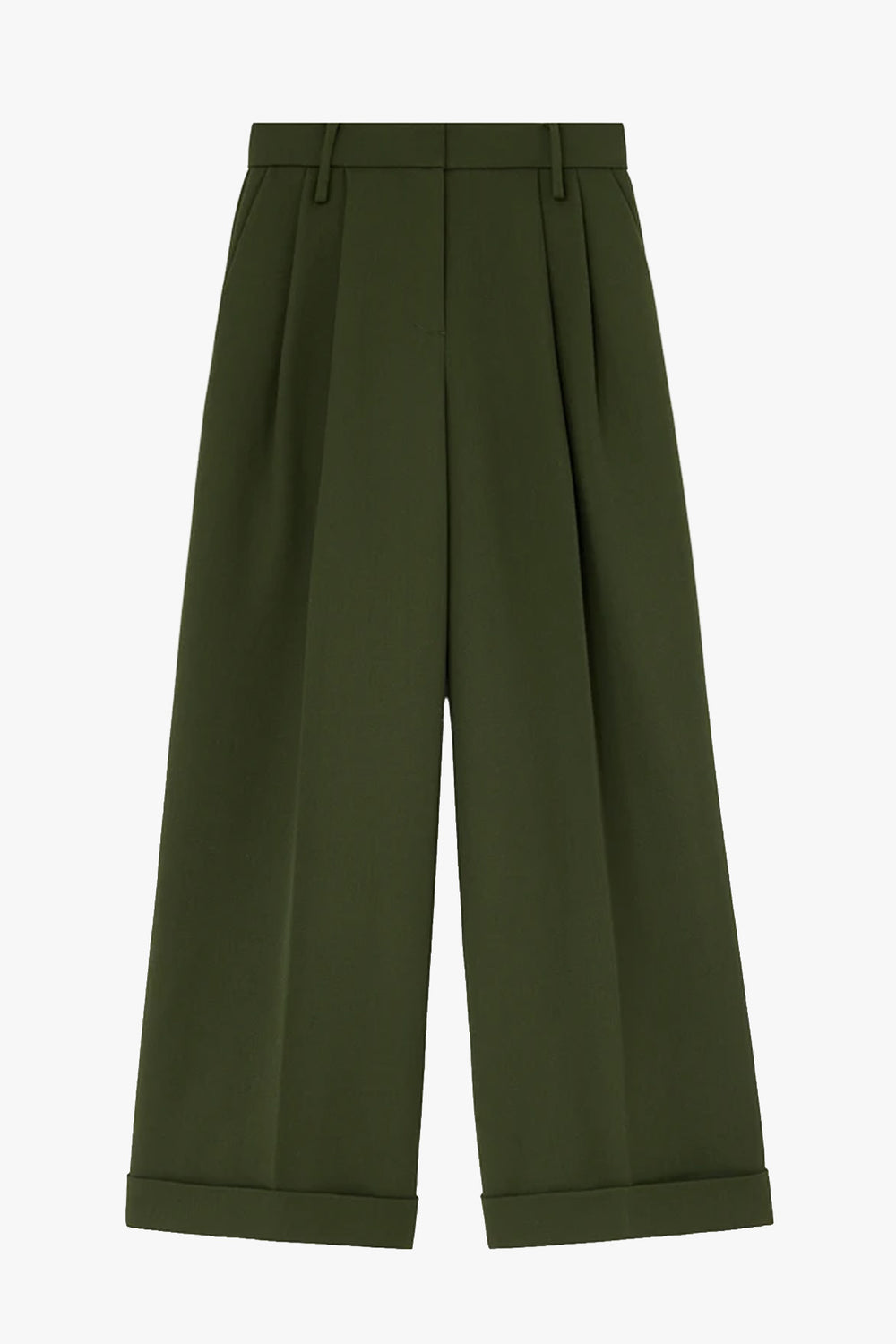 Single Wool Twill Oversized Pleated Pants