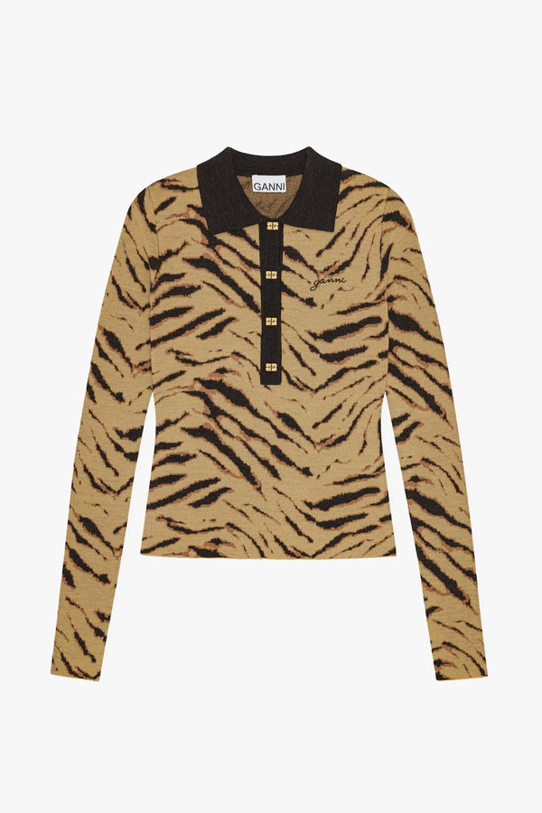 Fine Merino Jacquard Polo