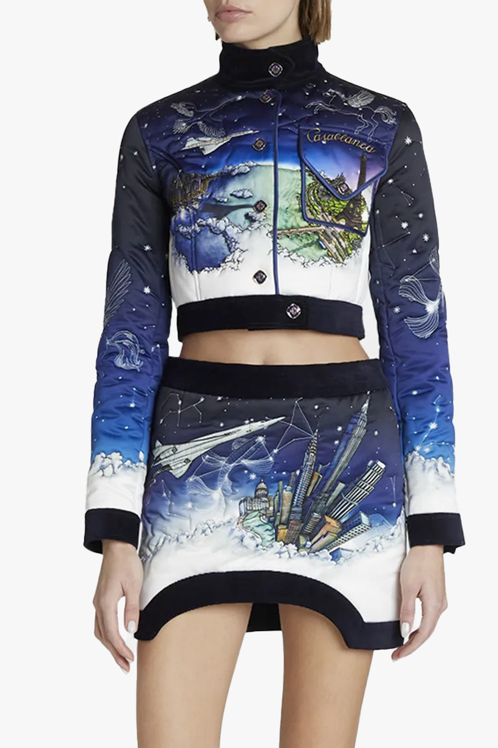 Quilted Curved Hem Mini Skirt