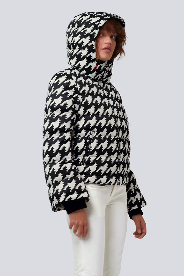 Houndstooth Polar Flare Down Jacket