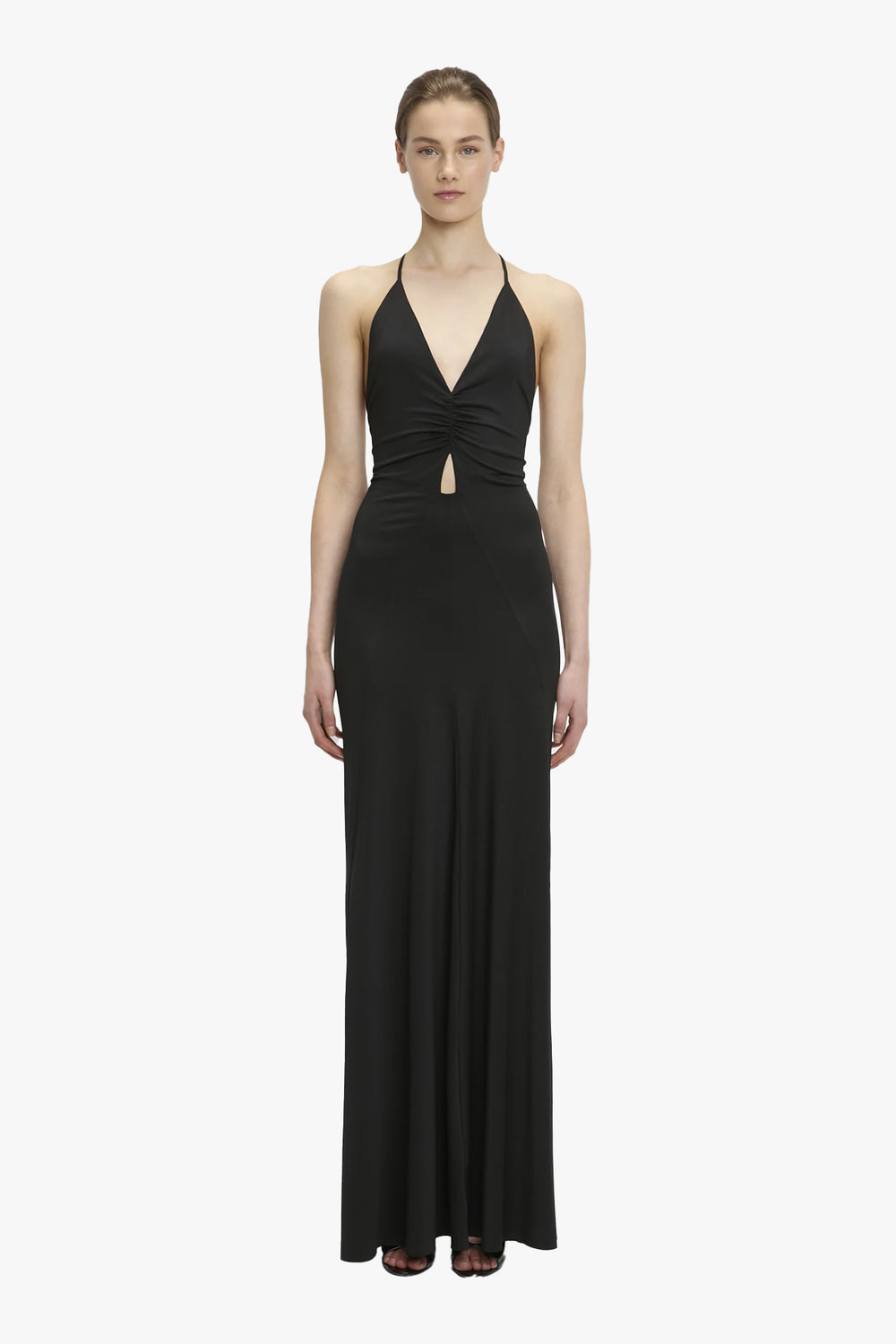 V-neck Ruched Cami Gown