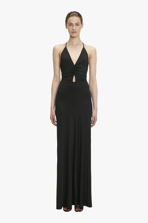 V-neck Ruched Cami Gown