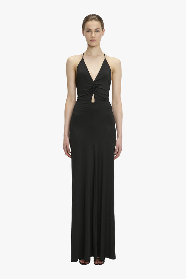 V-neck Ruched Cami Gown