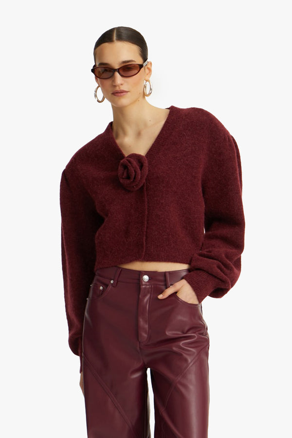 Knit Puffsleeve Cardigan