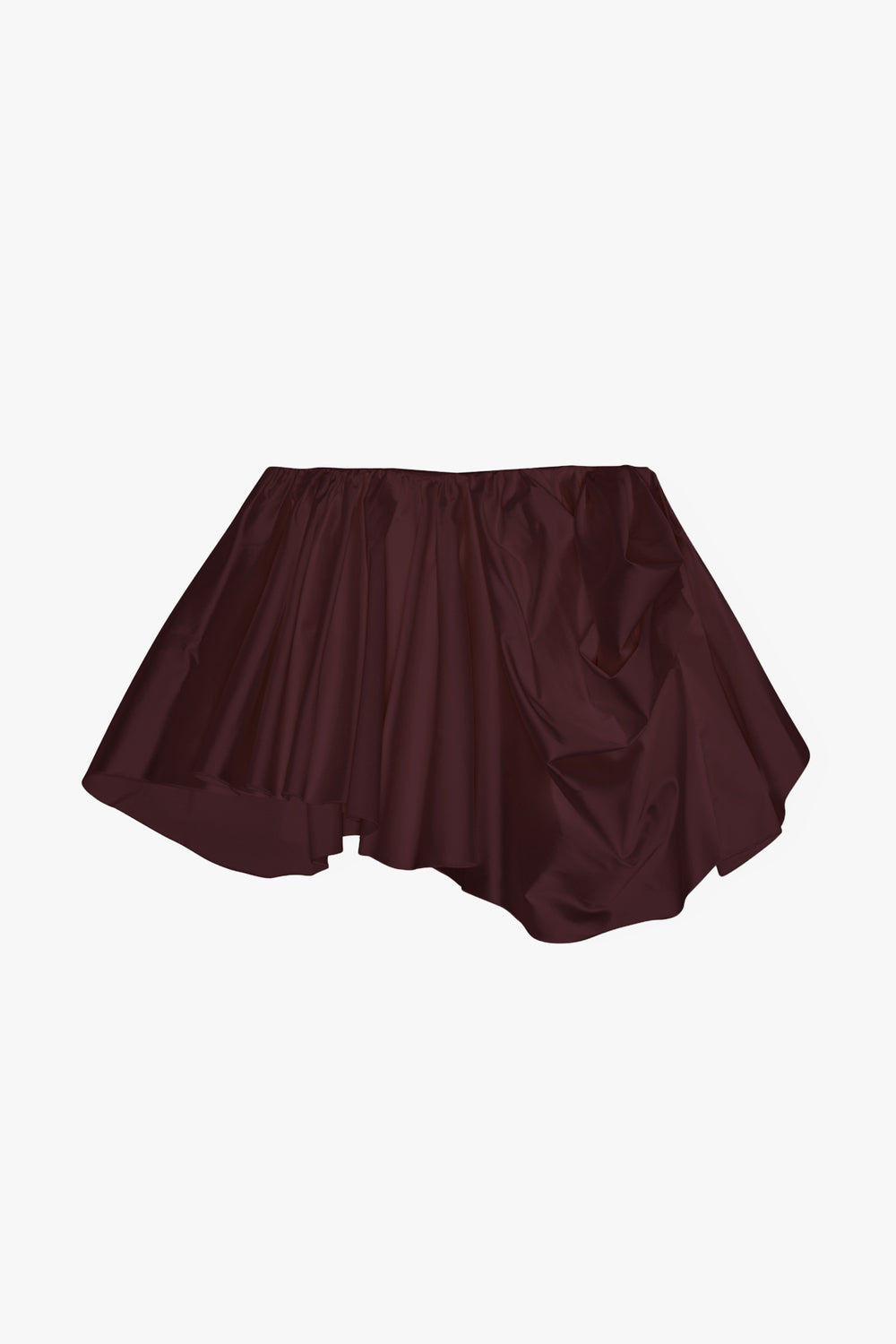Technical Stretch Satin Draped Mini Skirt