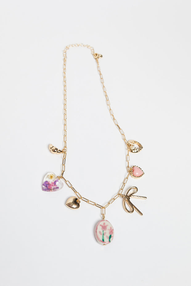 Diana Hearts Charm Necklace