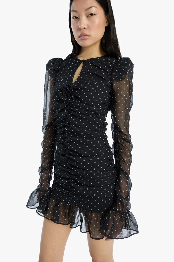 Printed Long-Sleeve Dress