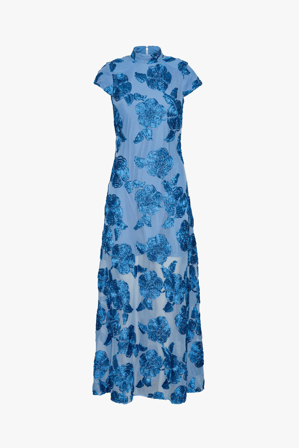 Mesh Capsleeve Maxi Dress