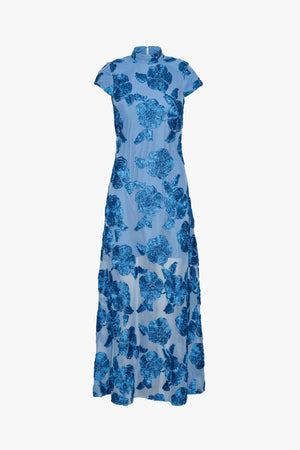 Mesh Capsleeve Maxi Dress