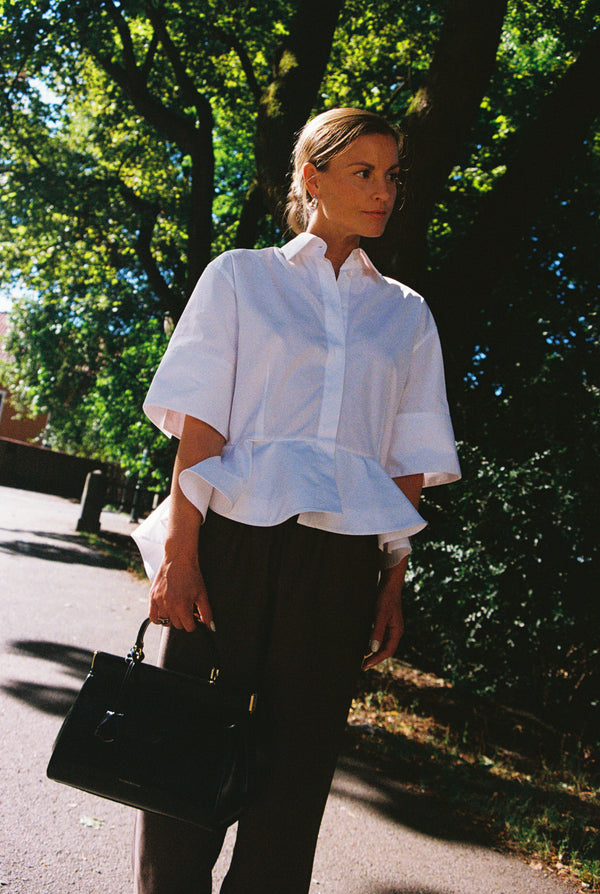 Peplum Cotton Poplin Shirt