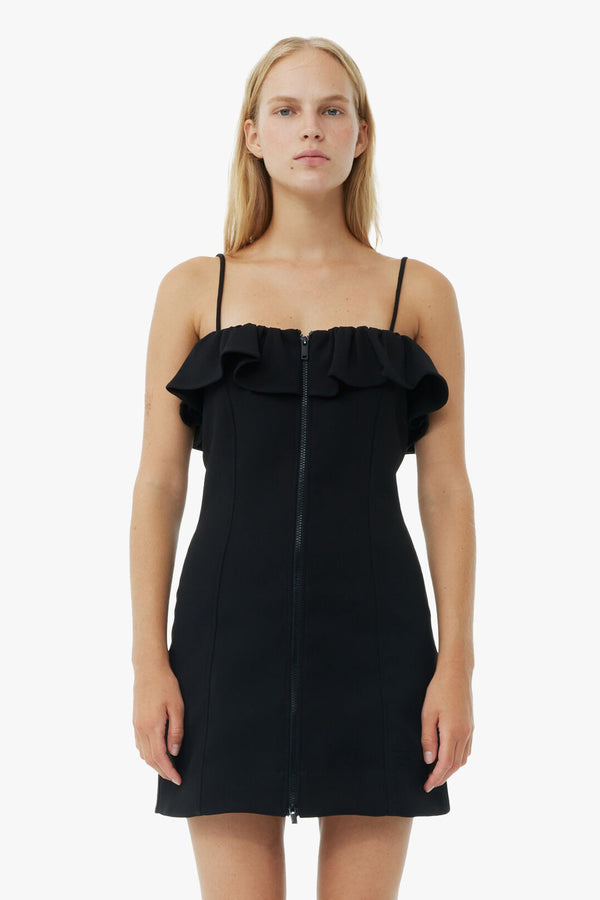 Bonded Crepe Strap Mini Dress