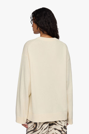 Oversized Graphic Wool Mix Sweater
