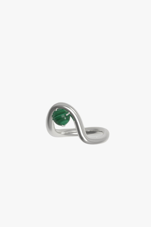 Band Ring II Malachite Silver