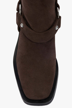 Mid Shaft Biker Boot Recycled Suede Pelinova