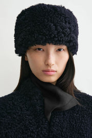 Shearling Pillbox Hat