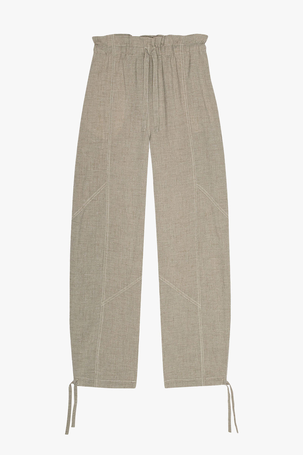 Light Melange Suiting Elasticated Waist Pants