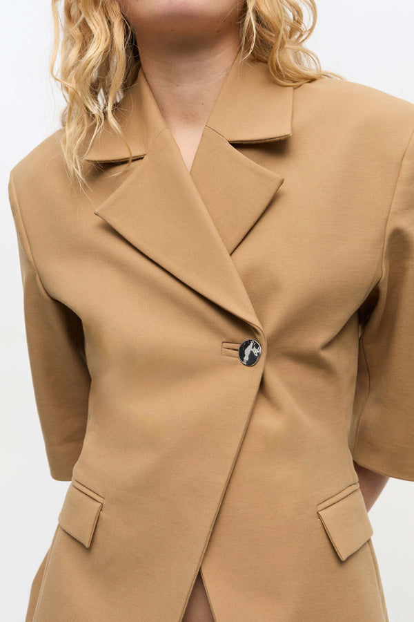 Heavy Cotton Tailoring 3/4 Sleeve Blazer
