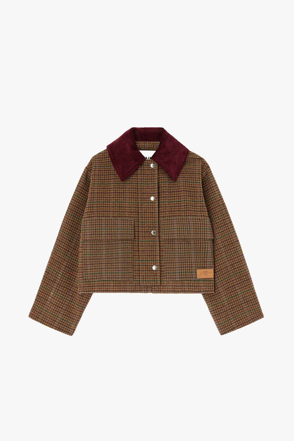 Heavy Check Twill Short Barn Jacket