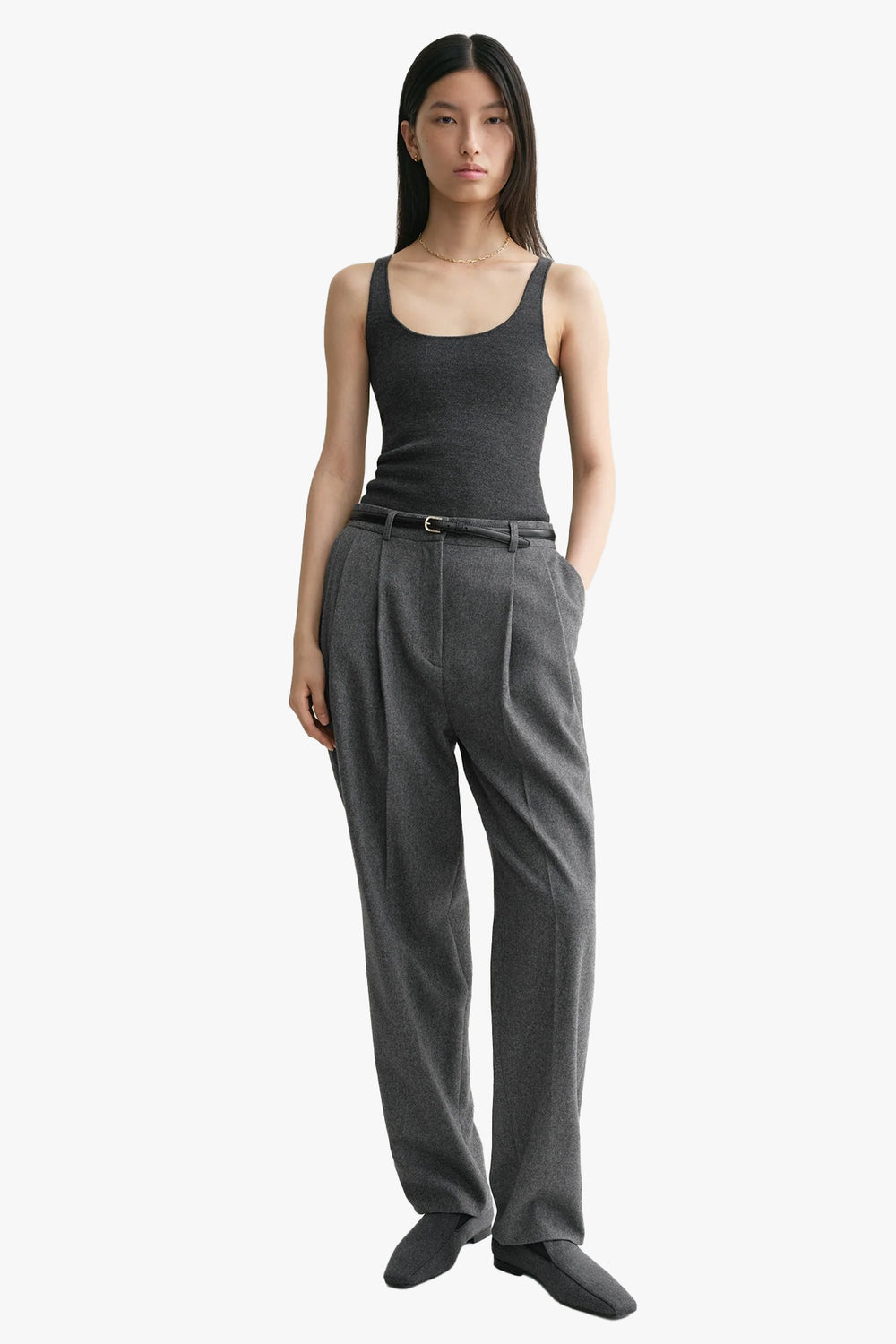 Double Pleated Tailored Trousers