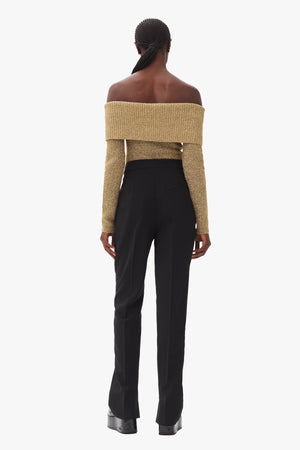 Sparkle Doubleface Off Shoulder Blouse