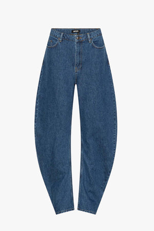 Draped Barrel Leg Jeans