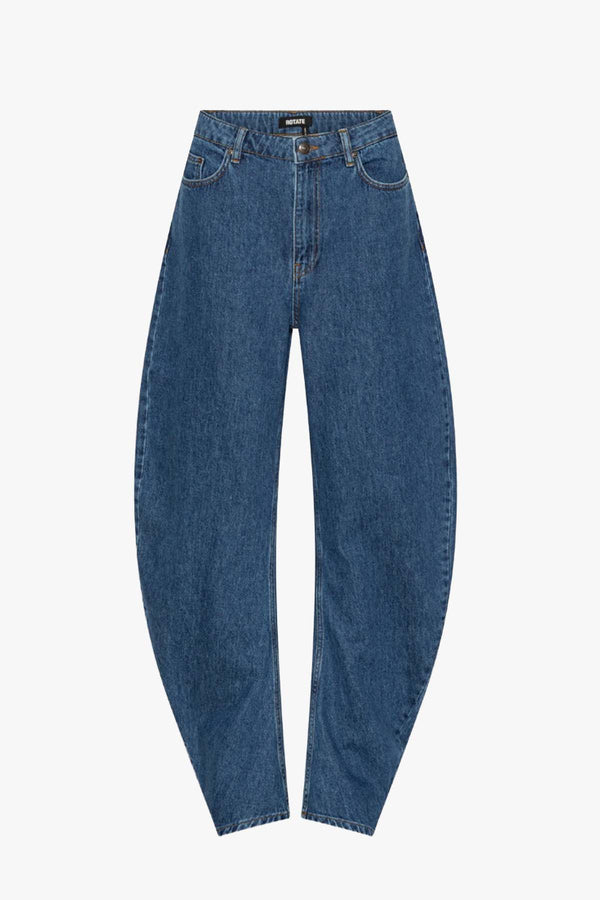 Draped Barrel Leg Jeans