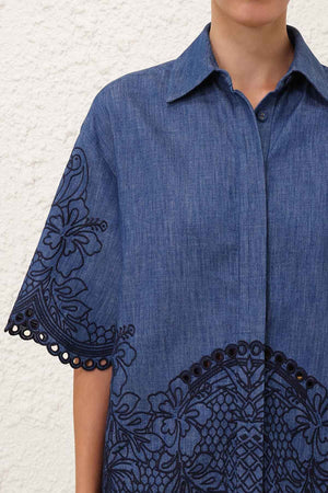 Coco Embroidered Denim Shirt