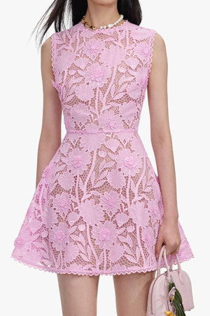 Pink Lace Mini Dress