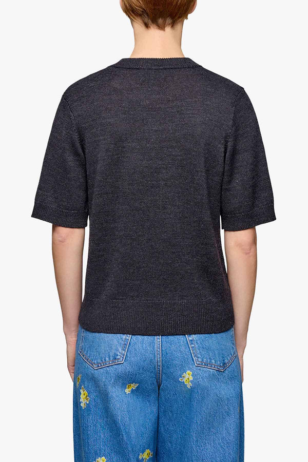 Crochet Applique merino tee