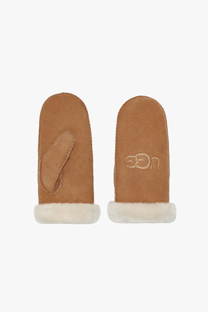 W Sheepskin Embroidered Mittens