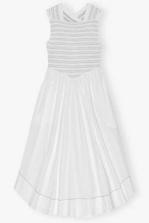 Washed Stretch Cotton Smock Midi Straps