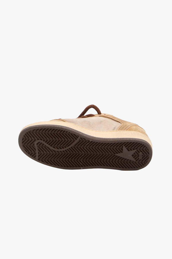 Ballstar Suede Upper Toe Tongue And Spur Glitter Star Leather Heel